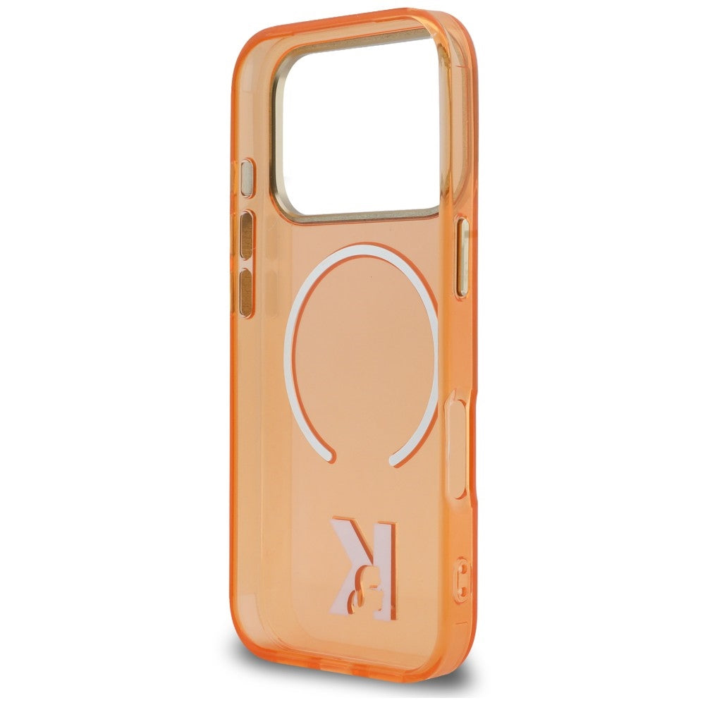MagSafe-Hülle für Apple iPhone 18 Pro Max / 17 Pro Max, Karl Lagerfeld, IML Karl Head Logo, Orange