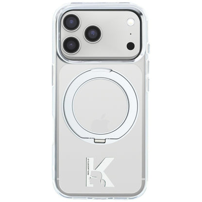 MagSafe-hoes voor Apple iPhone 18 Pro Max / 17 Pro Max, Karl Lagerfeld, IML Ring Stand Kameo Metaal, Transparant