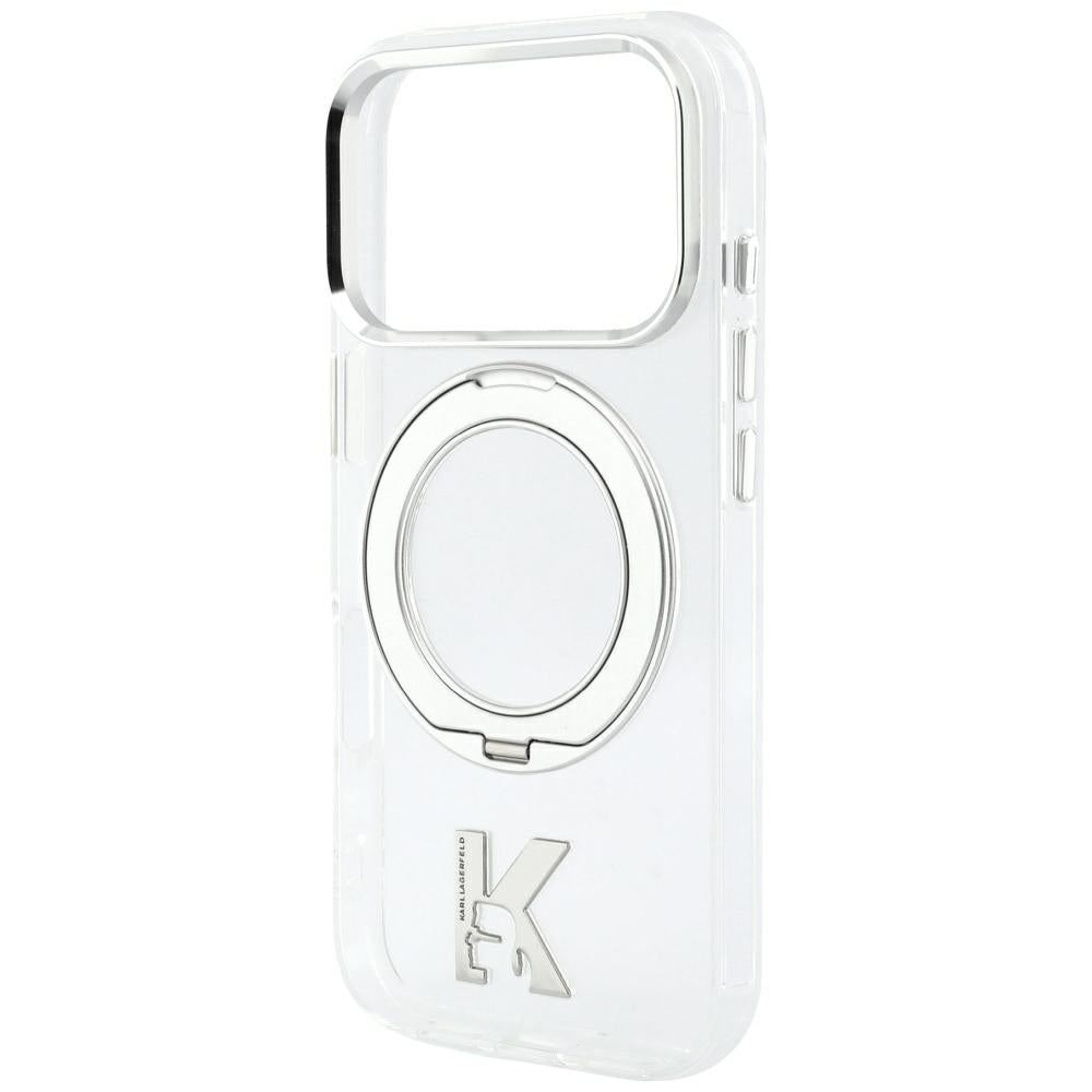 MagSafe-hoes voor Apple iPhone 18 Pro Max / 17 Pro Max, Karl Lagerfeld, IML Ring Stand Kameo Metaal, Transparant