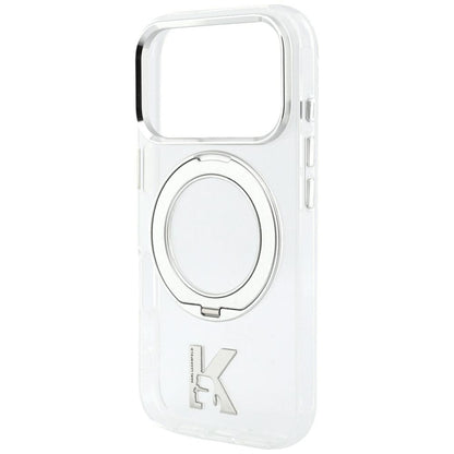 MagSafe-hoes voor Apple iPhone 18 Pro Max / 17 Pro Max, Karl Lagerfeld, IML Ring Stand Kameo Metaal, Transparant