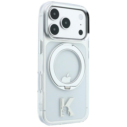 MagSafe-hoes voor Apple iPhone 18 Pro Max / 17 Pro Max, Karl Lagerfeld, IML Ring Stand Kameo Metaal, Transparant