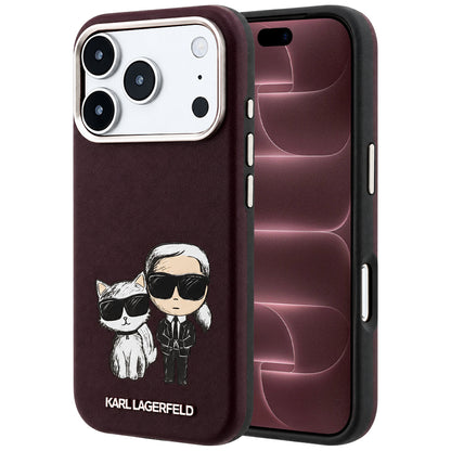 Coque MagSafe pour Apple iPhone 18 Pro Max / 17 Pro Max, Karl Lagerfeld, KC Bodies Sketch, Bordeaux