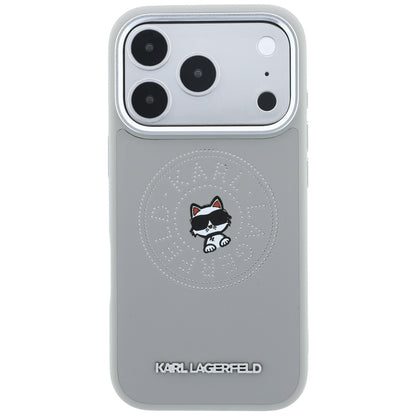 MagSafe-Hülle für Apple iPhone 18 Pro Max / 17 Pro Max, Karl Lagerfeld, Point and Choupette Sketch, Grau