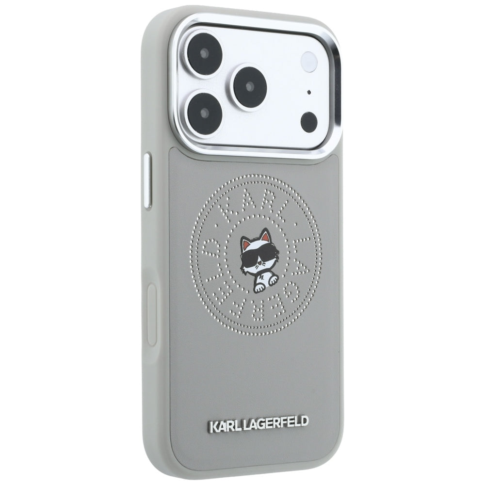 MagSafe-Hülle für Apple iPhone 18 Pro Max / 17 Pro Max, Karl Lagerfeld, Point and Choupette Sketch, Grau