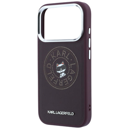 Coque MagSafe pour Apple iPhone 18 Pro Max / 17 Pro Max, Karl Lagerfeld, Point and Choupette Sketch, Bordeaux