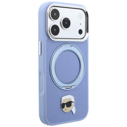 MagSafe-Hülle für Apple iPhone 18 Pro Max / 17 Pro Max, Karl Lagerfeld, Ring Stand 360 Karl Pin, Blau