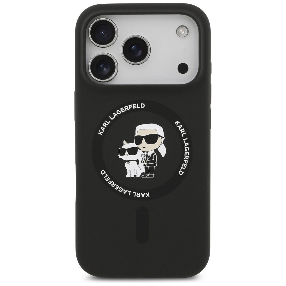 MagSafe-Hülle für Apple iPhone 18 Pro Max / 17 Pro Max, Karl Lagerfeld, Silikonring Karl & Choupette, Schwarz