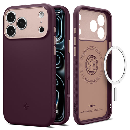 MagSafe Case for Apple iPhone 18 Pro Max / 17 Pro Max, Spigen, Caseology Nano Pop, Burgundy ACS12141