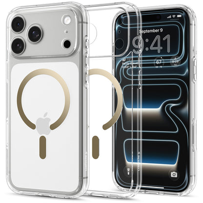 Coque MagSafe pour Apple iPhone 18 Pro Max / 17 Pro Max, Spigen, Ultra Hybrid, Or Transparent ACS12120