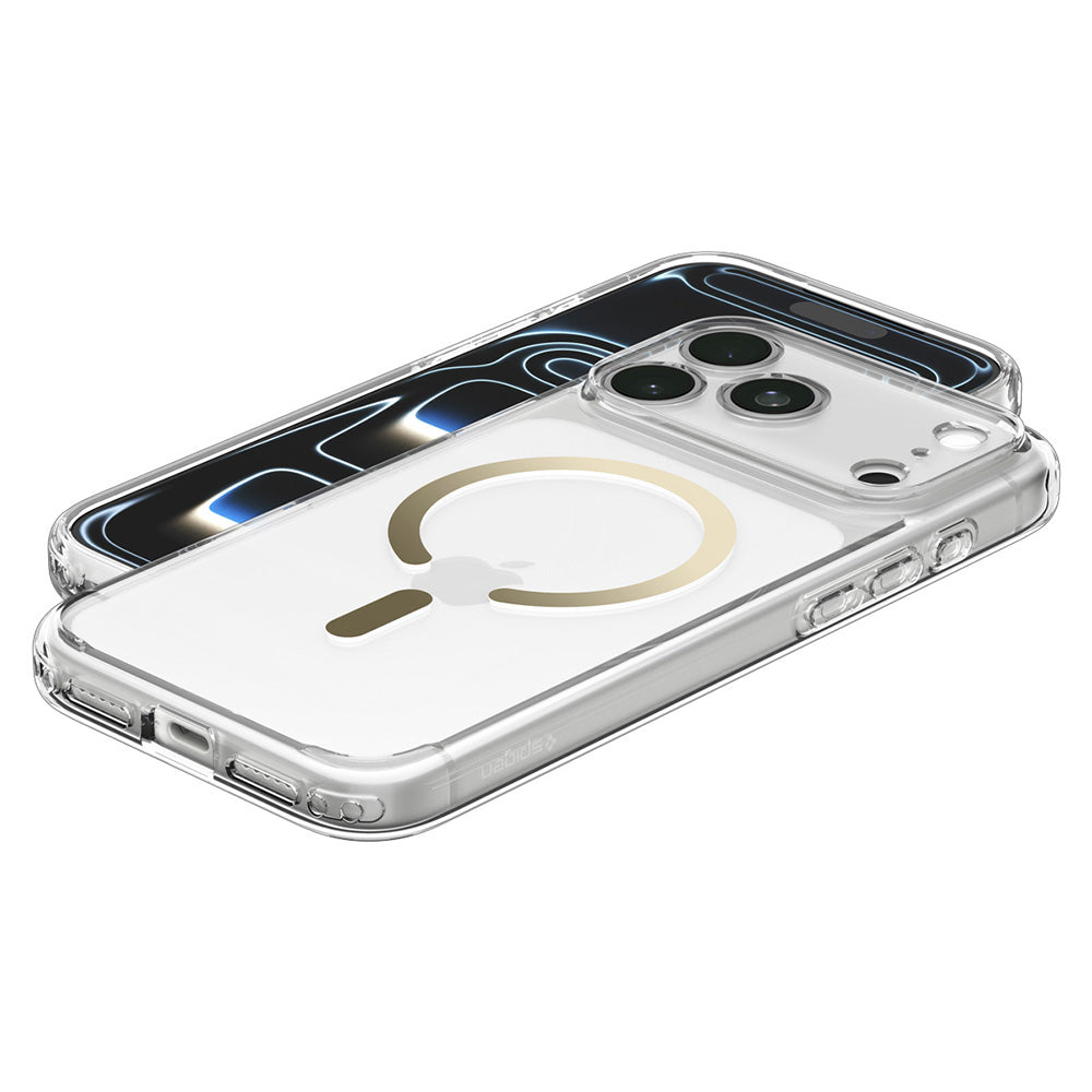 Coque MagSafe pour Apple iPhone 18 Pro Max / 17 Pro Max, Spigen, Ultra Hybrid, Or Transparent ACS12120