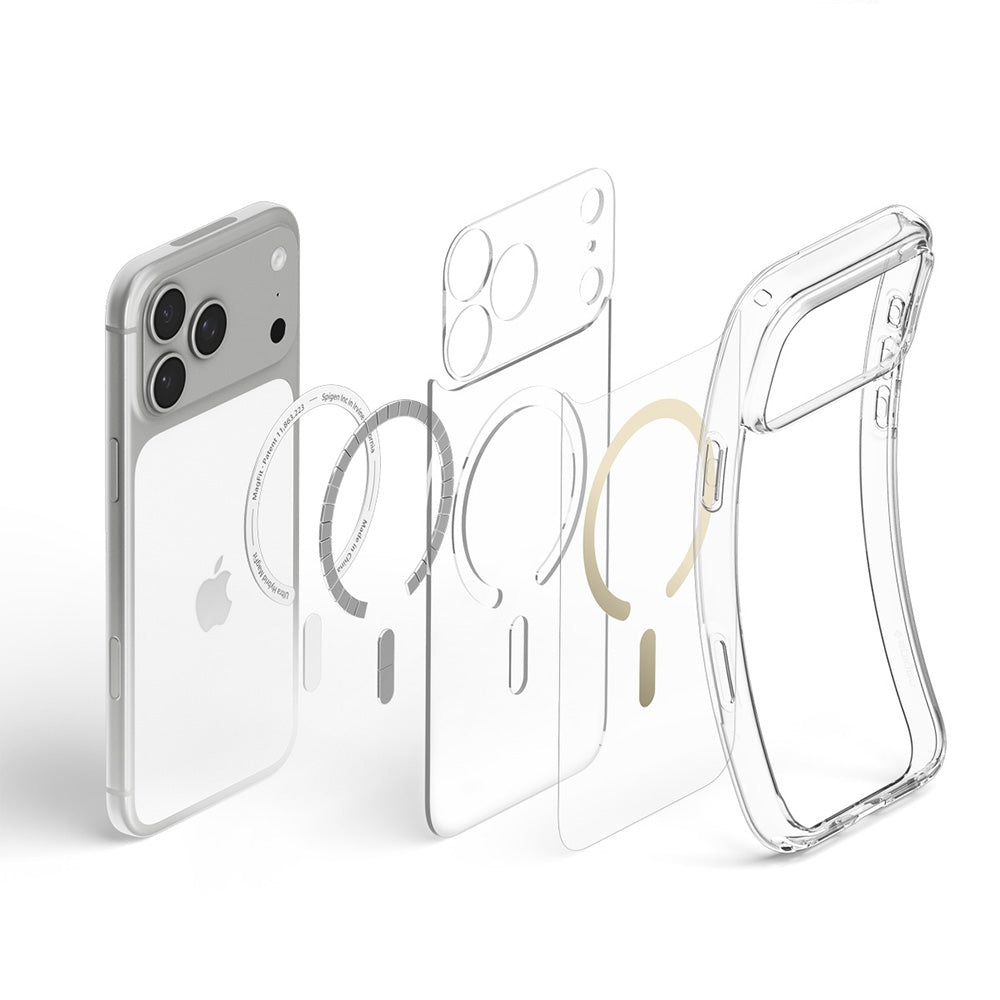 Coque MagSafe pour Apple iPhone 18 Pro Max / 17 Pro Max, Spigen, Ultra Hybrid, Or Transparent ACS12120
