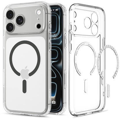 Coque MagSafe pour Apple iPhone 18 Pro Max / 17 Pro Max, Spigen, Ultra Hybrid, Gris Transparent ACS12119