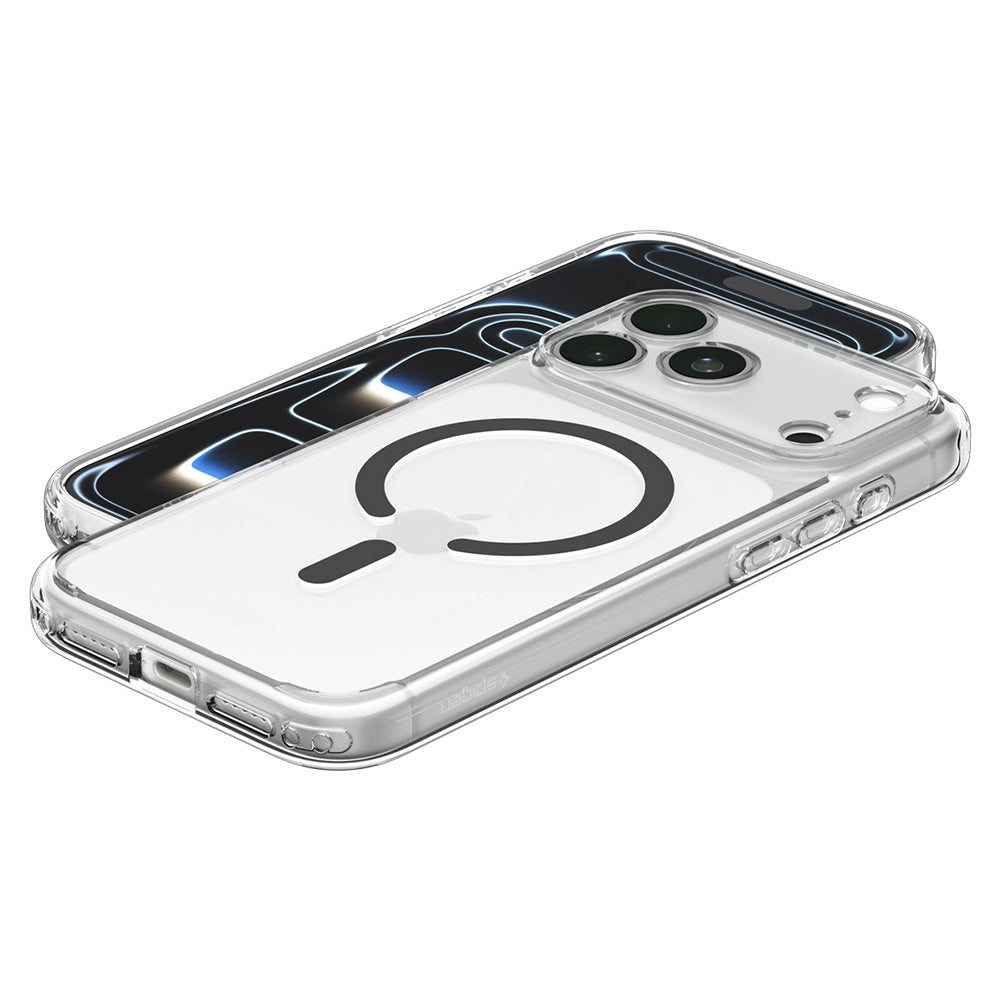 Coque MagSafe pour Apple iPhone 18 Pro Max / 17 Pro Max, Spigen, Ultra Hybrid, Gris Transparent ACS12119