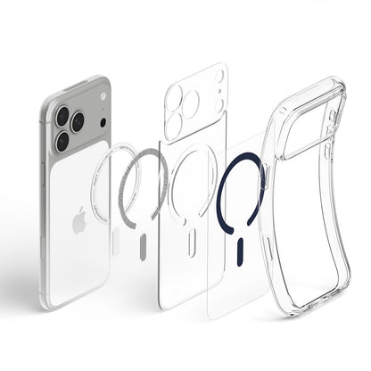 MagSafe-hoes voor Apple iPhone 18 Pro Max / 17 Pro Max, Spigen, Ultra Hybrid, Transparant Marineblauw ACS12121