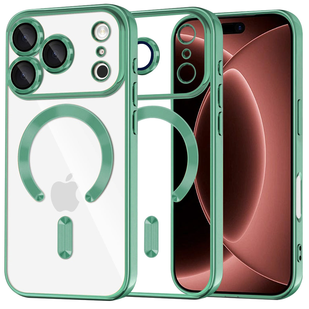 Coque MagSafe pour Apple iPhone 18 Pro Max / 17 Pro Max, Techsuit, Luxury Crystal, Vert Clair