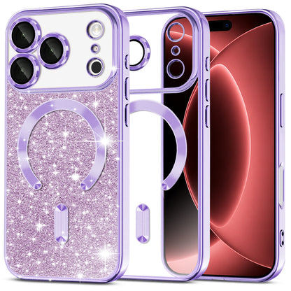 MagSafe-Hülle für Apple iPhone 18 Pro Max / 17 Pro Max, Techsuit, Luxury Glitter, Hellviolett