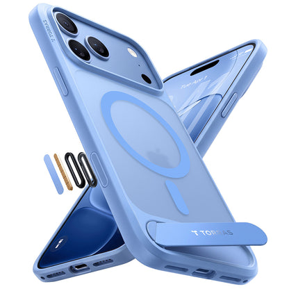 Coque MagSafe pour Apple iPhone 18 Pro Max / 17 Pro Max, Torras, Ostand L1 Guardian, Bleue