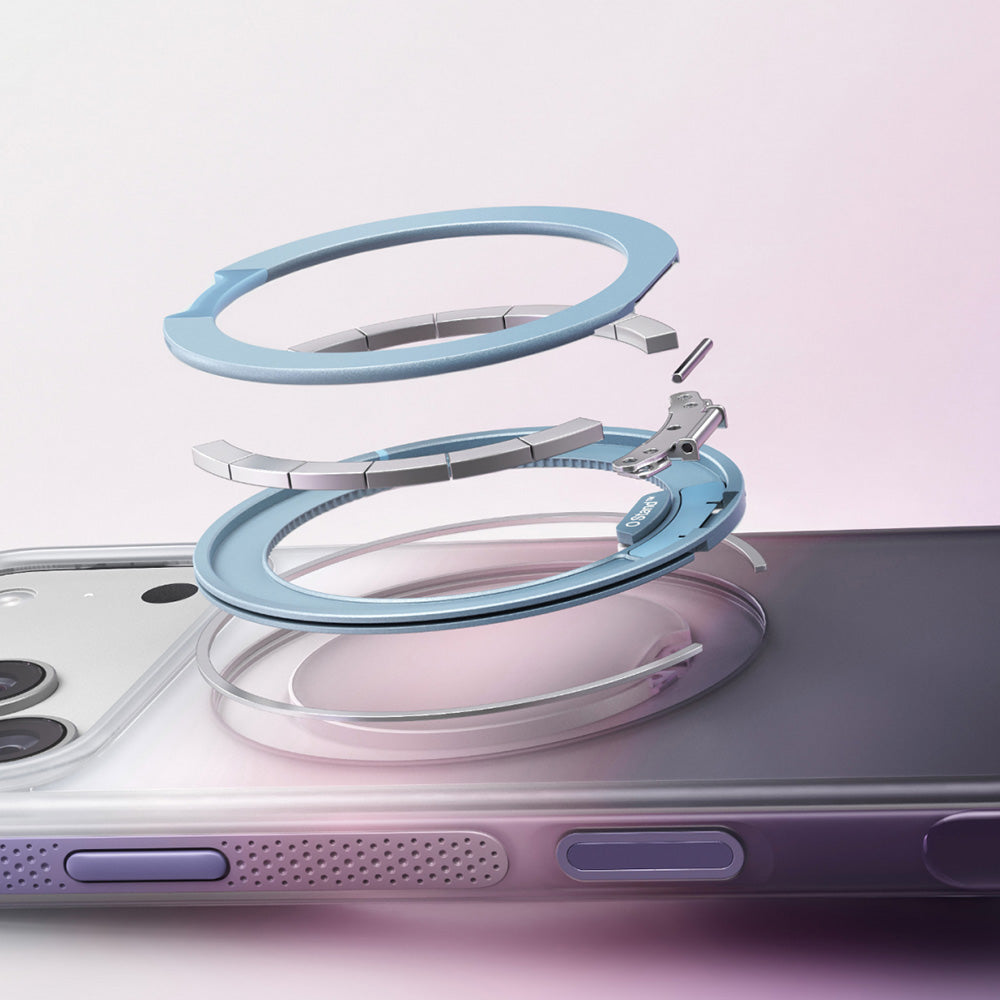 Coque MagSafe pour Apple iPhone 18 Pro Max / 17 Pro Max, Torras, Ostand O3 Air Gradient, Violet Orange