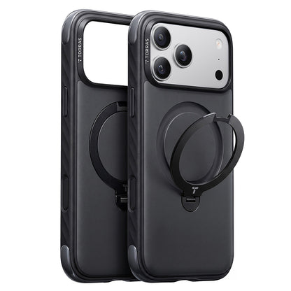MagSafe-hoes voor Apple iPhone 18 Pro Max / 17 Pro Max, Torras, Ostand Q3 Rugged, Zwart