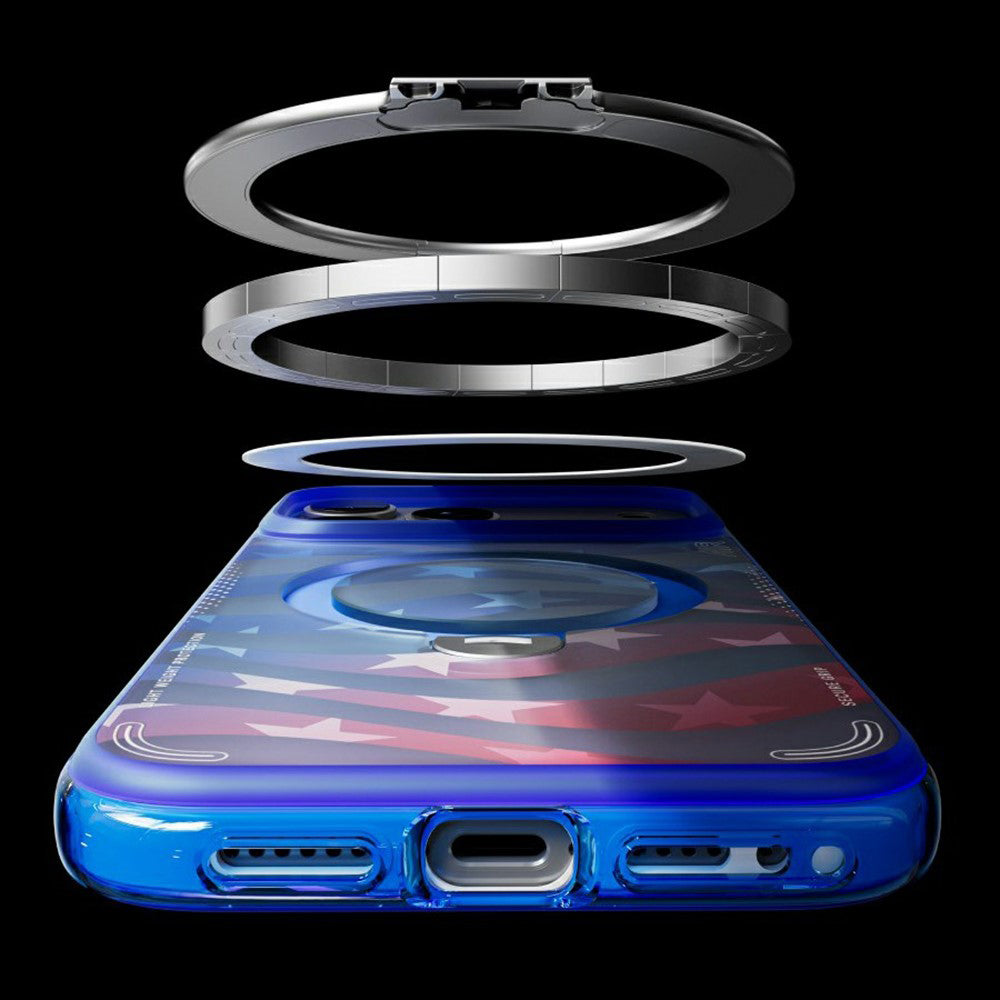 MagSafe-Hülle für Apple iPhone 18 Pro Max / 17 Pro Max, Torras, Ostand Spin Air Football, Blau