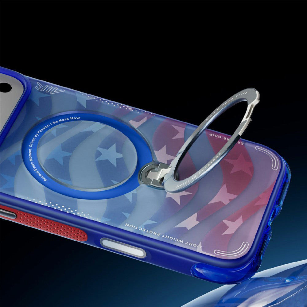 MagSafe-Hülle für Apple iPhone 18 Pro Max / 17 Pro Max, Torras, Ostand Spin Air Football, Blau