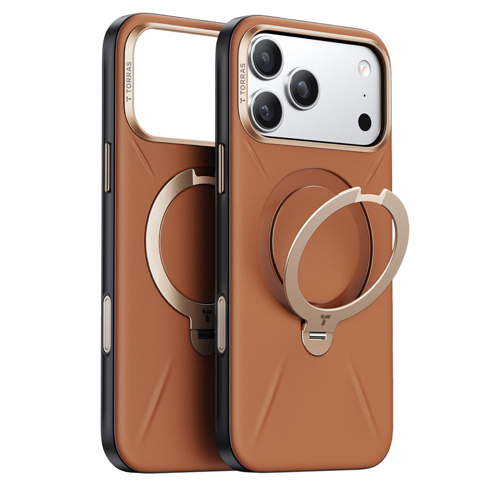 Coque MagSafe pour Apple iPhone 18 Pro Max / 17 Pro Max, Torras, QPRO Leather, Marron