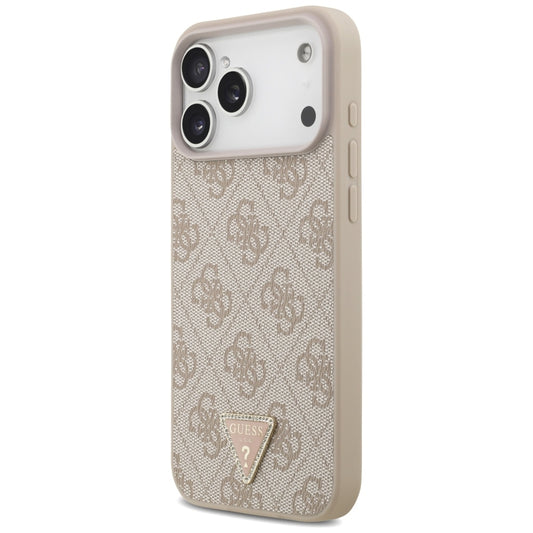 Coque MagSafe pour Apple iPhone 18 Pro Max, Guess, 4G Triangle Strass, Rose