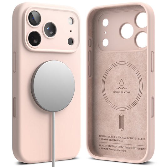 Coque MagSafe pour Apple iPhone 18 Pro Max, Ringke, Silicone, Rose