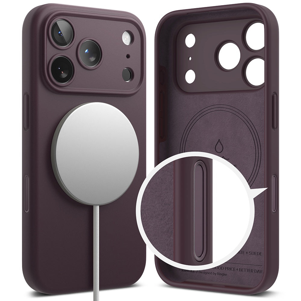 MagSafe-hoesje voor Apple iPhone 18 Pro Max, Ringke, siliconen, donker wijnrood