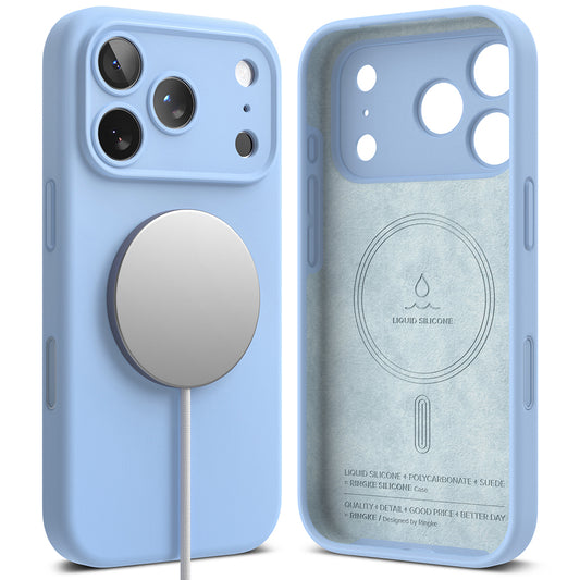 Coque MagSafe pour Apple iPhone 18 Pro, Ringke, Silicone, Bleu