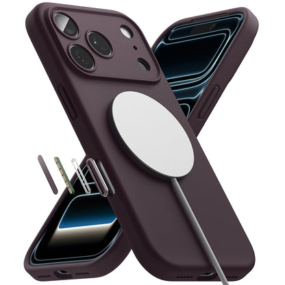 MagSafe-hoesje voor Apple iPhone 18 Pro, Ringke, siliconen, donker wijnrood