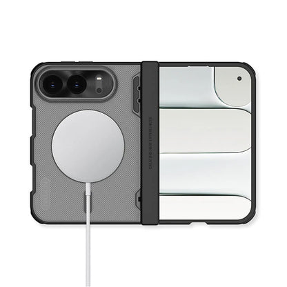 MagSafe-hoesje voor Apple iPhone Duo, Nillkin, Super Frosted Shield, zwart transparant satijnmat
