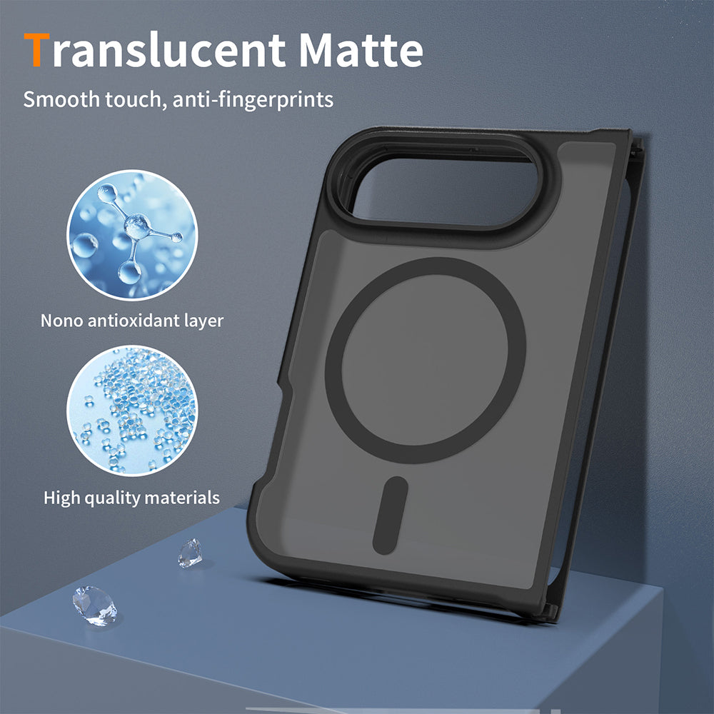 Coque MagSafe pour Apple iPhone Duo, Techsuit, PureFrost, noire satinée