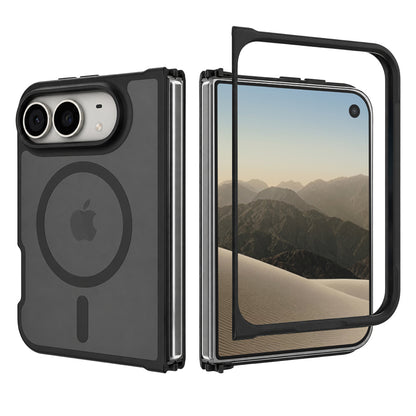 Coque MagSafe pour Apple iPhone Duo, Techsuit, PureFrost, noire satinée