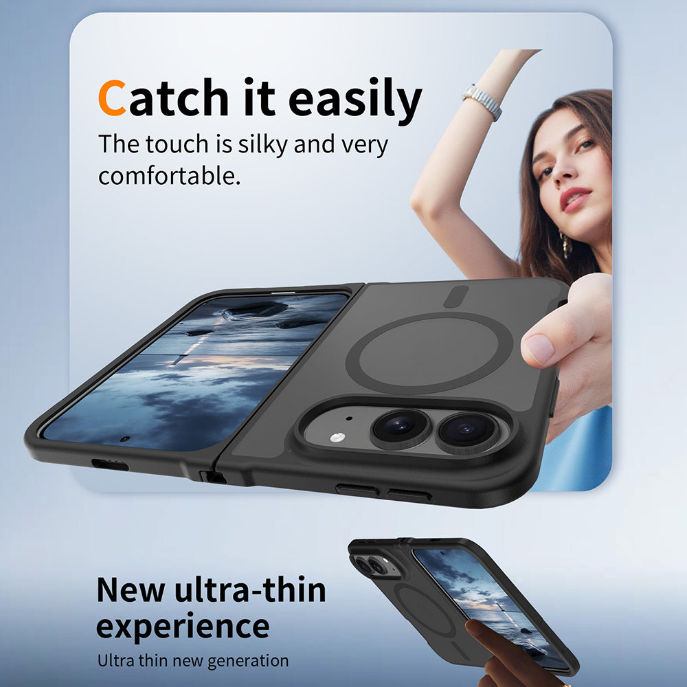Coque MagSafe pour Apple iPhone Duo, Techsuit, PureFrost, noire satinée