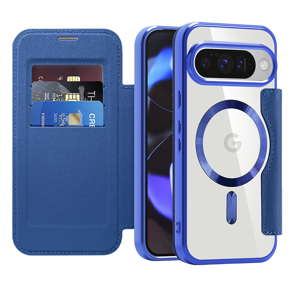 Coque MagSafe pour Google Pixel 10 Pro / 10, Techsuit, SmartMag Book, Bleue