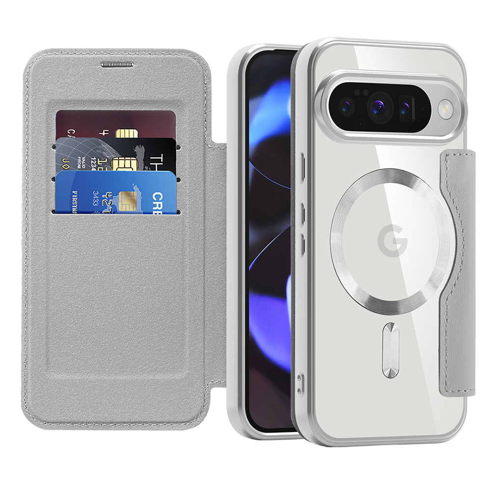 Coque MagSafe pour Google Pixel 10 Pro / 10, Techsuit, SmartMag Book, Gris