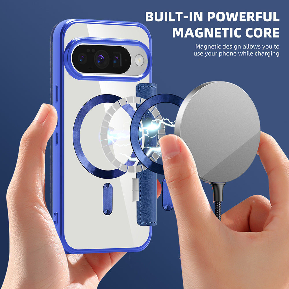Coque MagSafe pour Google Pixel 10 Pro / 10, Techsuit, SmartMag Book, Bleue