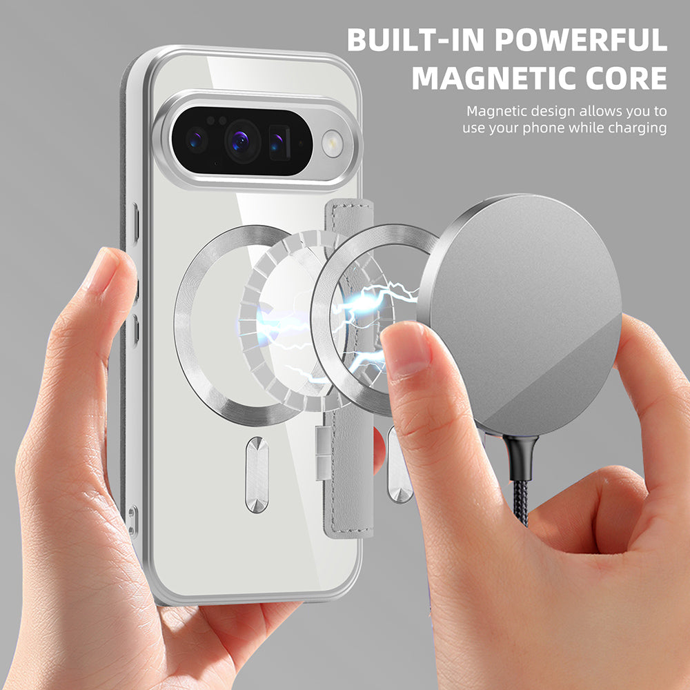 Coque MagSafe pour Google Pixel 10 Pro / 10, Techsuit, SmartMag Book, Gris