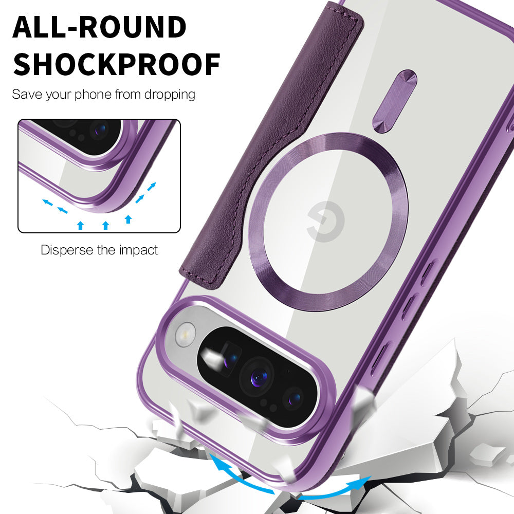 Coque MagSafe pour Google Pixel 10 Pro XL, Techsuit, SmartMag Book, Violet