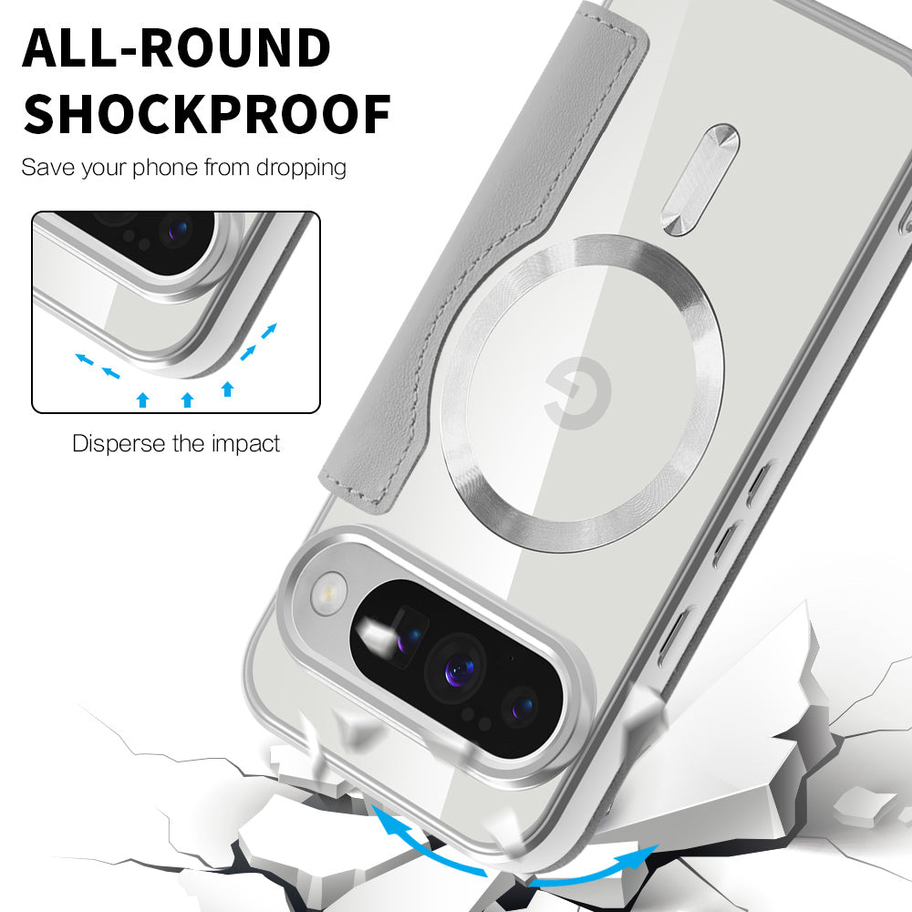 Coque MagSafe pour Google Pixel 10 Pro / 10, Techsuit, SmartMag Book, Gris