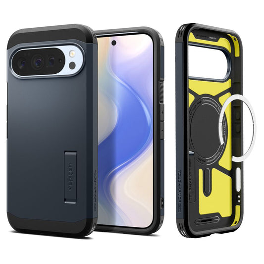 Coque MagSafe pour Google Pixel 10 Pro XL, Spigen, Tough Armor, Bleue ACS09729