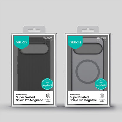 Coque MagSafe pour Google Pixel 11, Nillkin, Super Shield Pro, noire transparente satinée