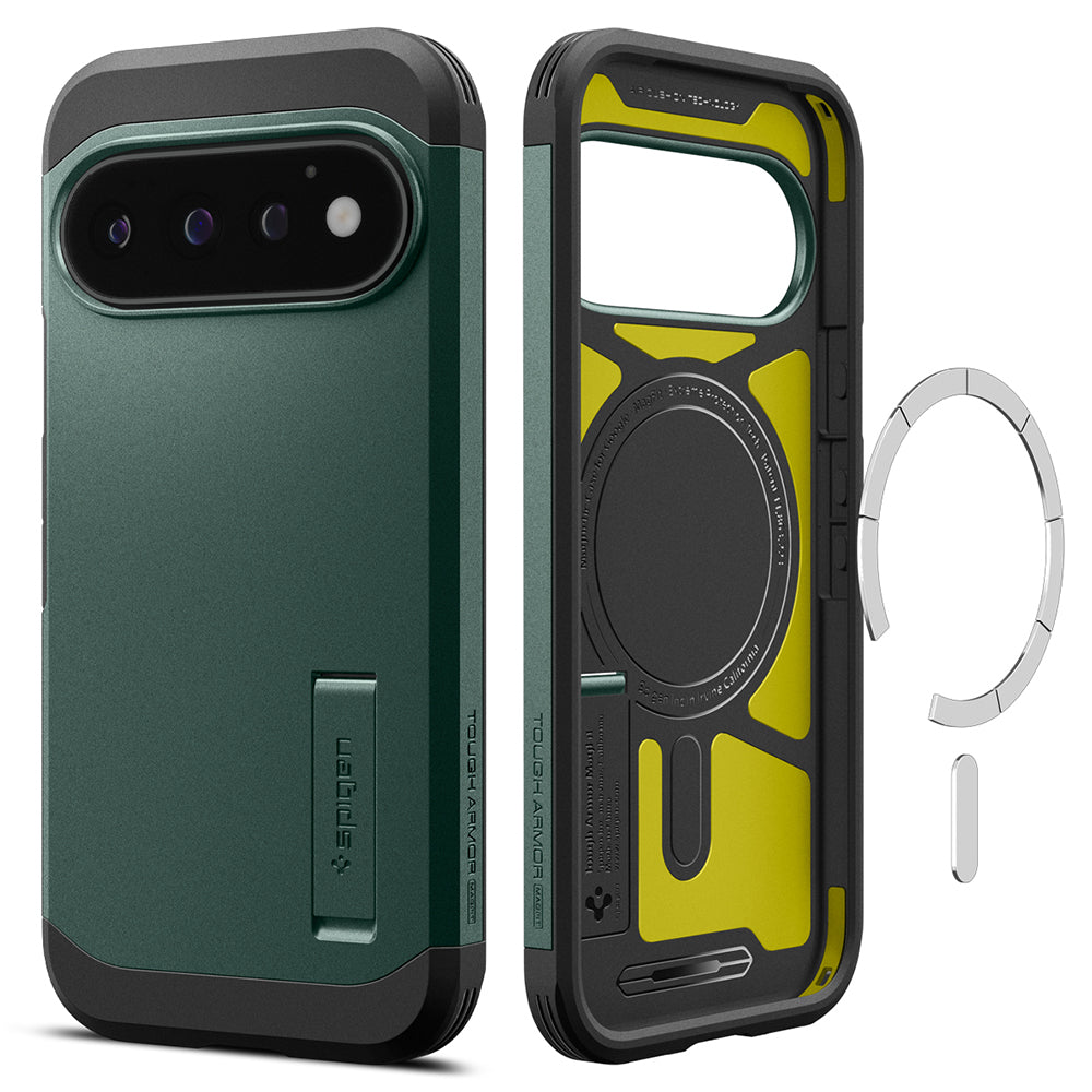 MagSafe-Hülle für Google Pixel 11 Pro, Spigen, Tough Armor, Grün ACS11859