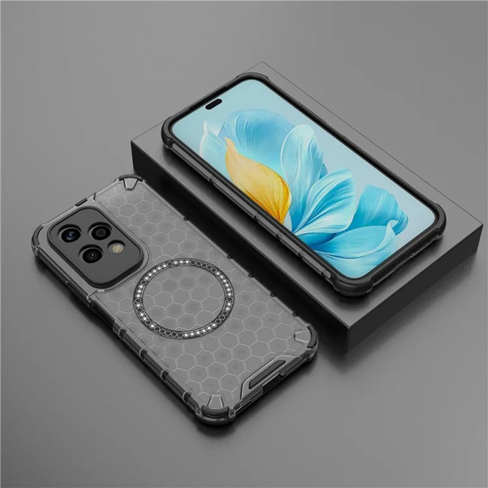 Coque MagSafe pour Honor 200 Lite, Techsuit, HoneyComb Shield, Noire