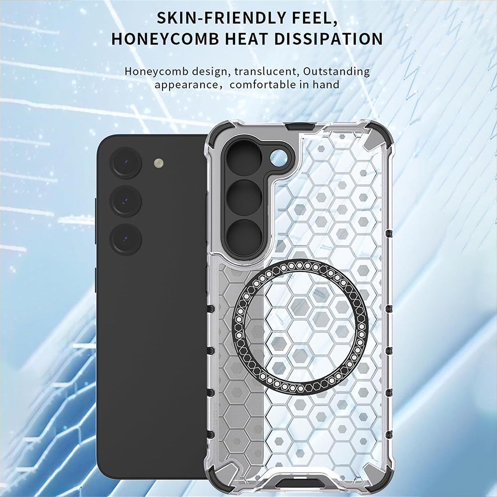 Coque MagSafe pour Honor 400 Lite, Techsuit, HoneyComb Shield, Blanche