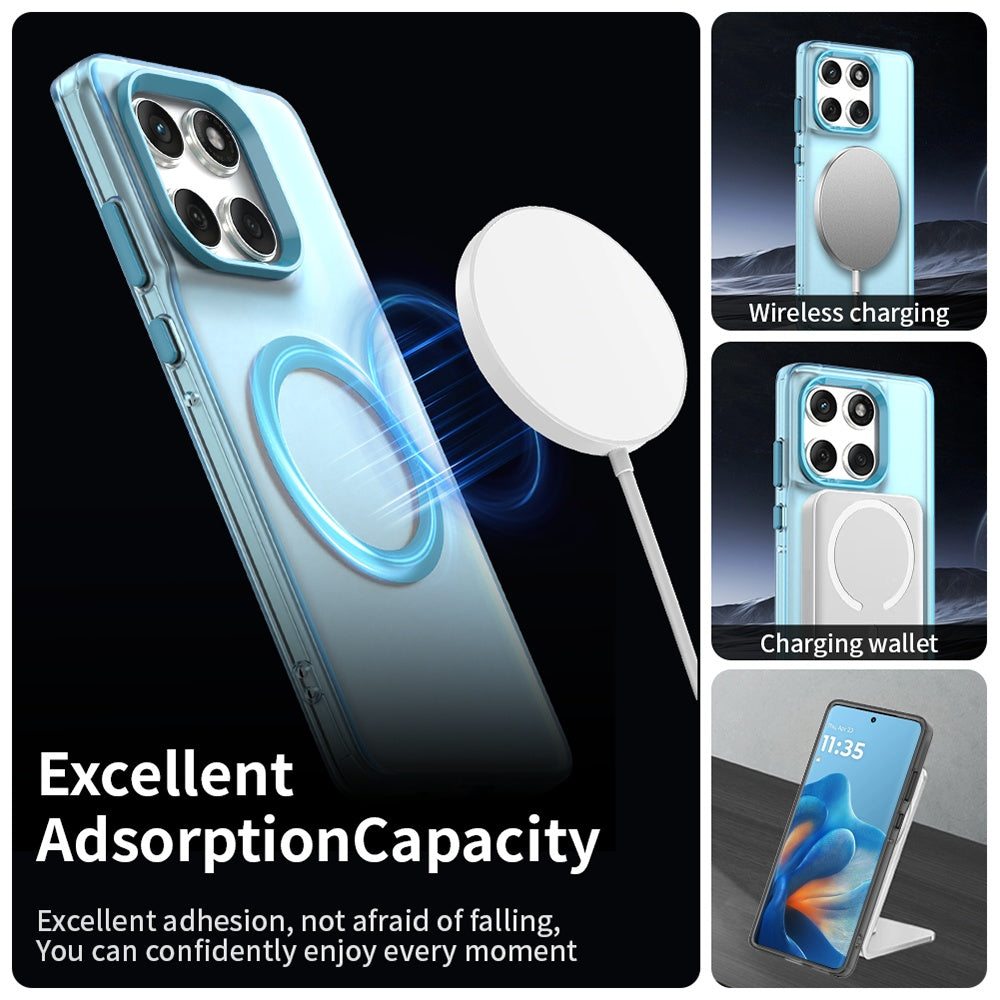 Coque MagSafe pour Motorola Edge 60 Fusion / Edge 60, Techsuit, CandyCase, Bleue