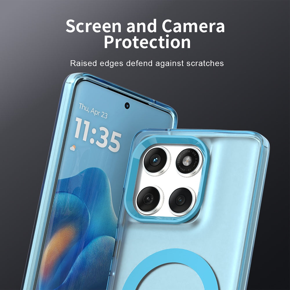 Coque MagSafe pour Motorola Edge 60 Fusion / Edge 60, Techsuit, CandyCase, Bleue
