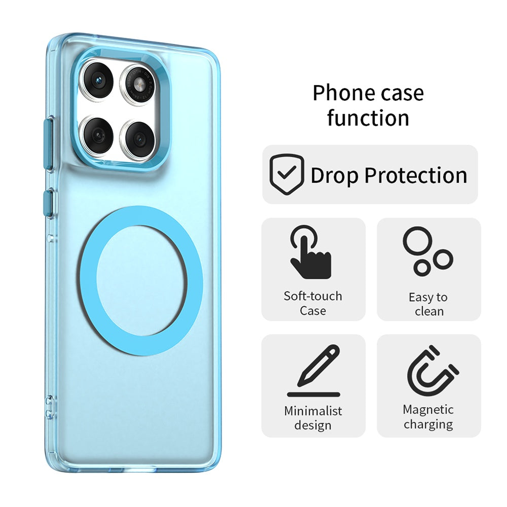 Coque MagSafe pour Motorola Edge 60 Fusion / Edge 60, Techsuit, CandyCase, Bleue