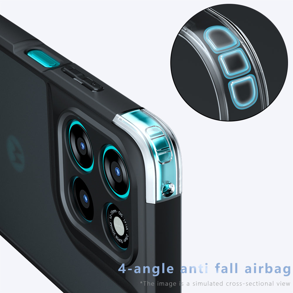 Étui MagSafe pour Motorola Moto G77 / G67, Techsuit, PureFrost, Noir Satiné